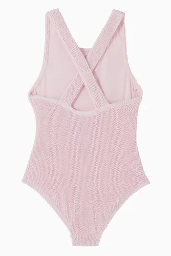 Crinkle Cross-back Swimsuit