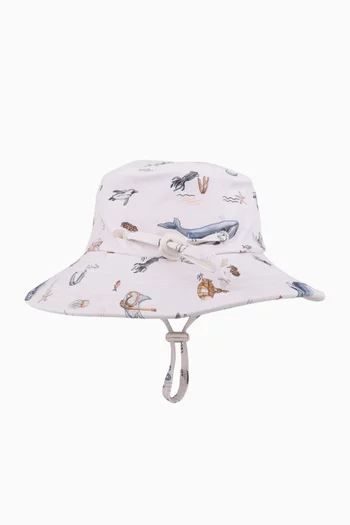 Harvey Ocean-print Swim Sunhat