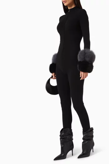 Second Skin Cuff-trim Knitted Jumpsuit