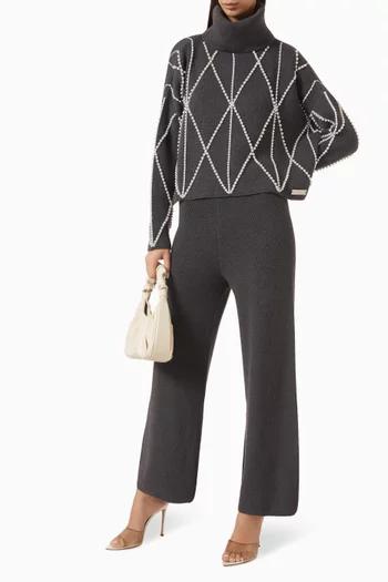 Wide-leg Knit Pants