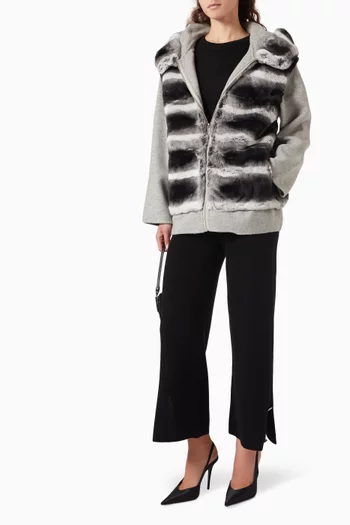 Chinchilla-detail Hooded Jacket