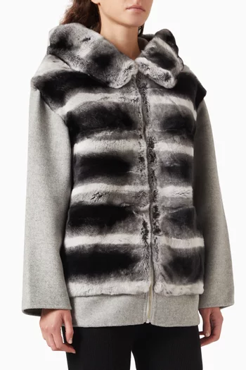 Chinchilla-detail Hooded Jacket
