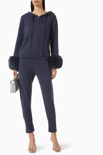 Plush Cuff Zip-Up Hoodie