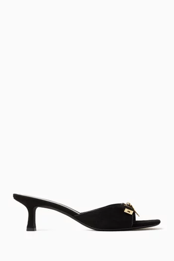 Lock 55 Kitten Heel Sandals in Suede