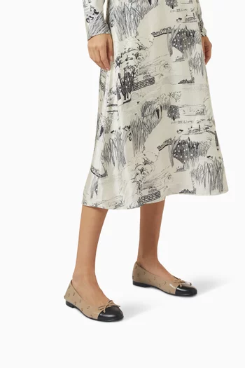 Bunny Knot Ballet Flats in Nappa