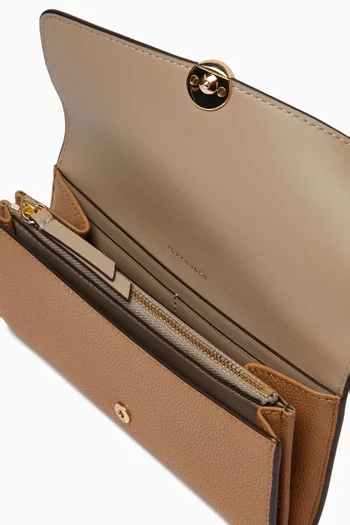 Romy Long Flap Wallet in Pebbled Leather