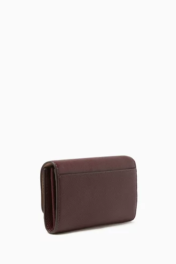Romy Long Flap Wallet in Pebbled Leather