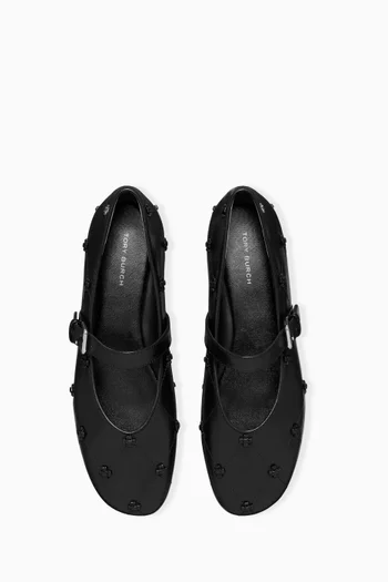 Bunny Knot Mary Jane Flats in Nappa Leather