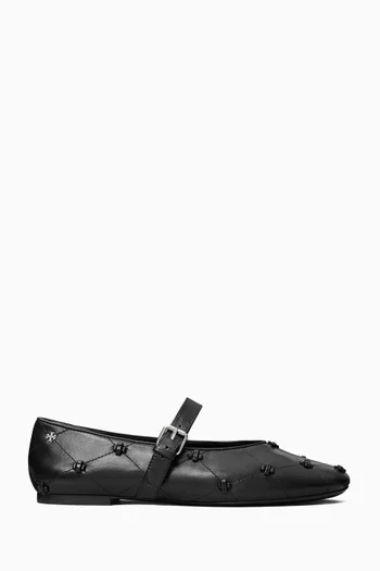 Bunny Knot Mary Jane Flats in Nappa Leather