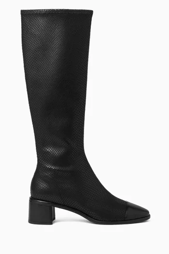Cap-toe 55 Knee-high Boots in Leather