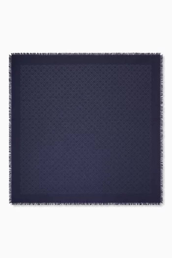 T Monogram Jacquard Traveler Scarf in Silk-wool Blend