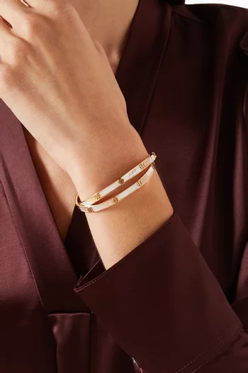 Icon Double Hinge Bracelet in 18kt Gold-plated Stainless Steel