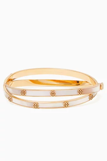 Icon Double Hinge Bracelet in 18kt Gold-plated Stainless Steel