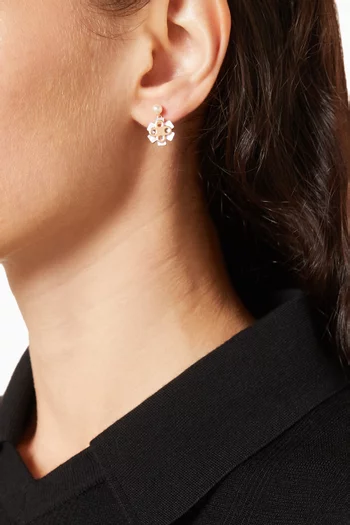 Forget Me Not Pearl Drop Earrings in 18kt Gold-plated Brass