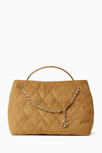 Medium Fleming Tote Bag in Suede