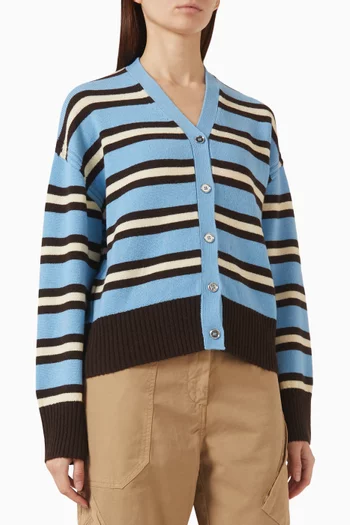 Vienna Striped Cardigan in Wool Blend