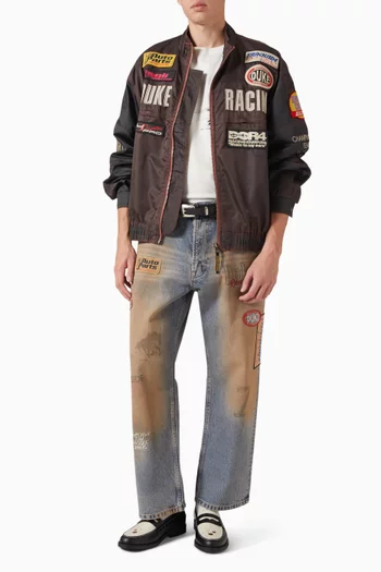 Trackside Vintage Bomber Jacket in Nylon
