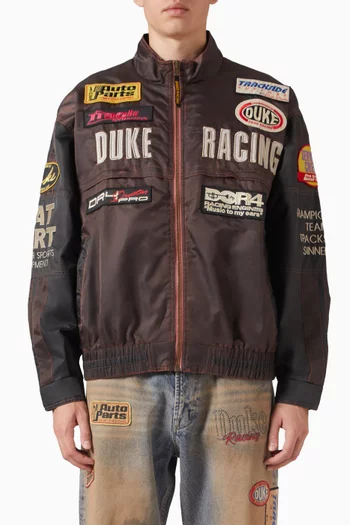 Trackside Vintage Bomber Jacket in Nylon