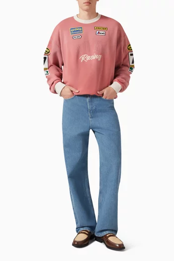 Racing Patch Sweatshirt in Fleece