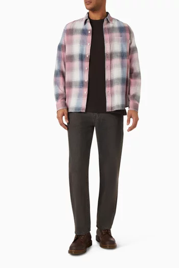 Washed Check Shirt in Cotton