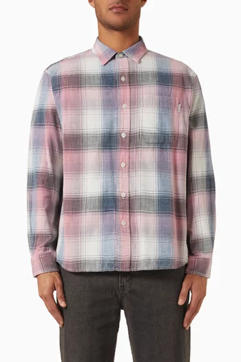 Washed Check Shirt in Cotton