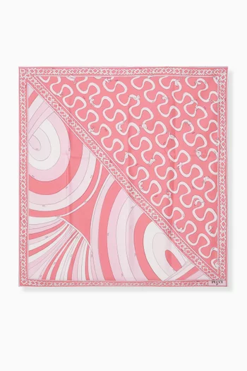 Printed Scarf in Silk Twill