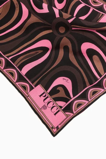Printed Foulard Scarf in Silk-twill