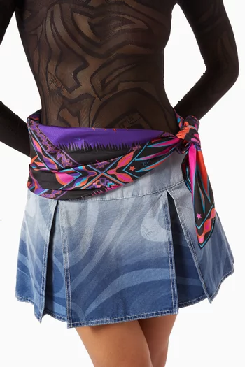 Printed Foulard Scarf in Silk-twill