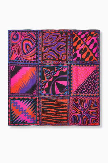 Printed Foulard Scarf in Silk-twill