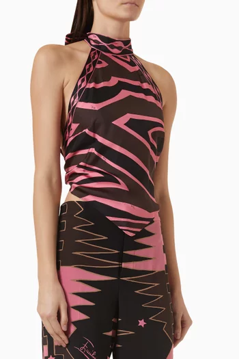 Tie-back Top in Silk Twill