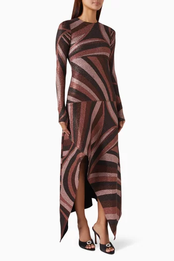 Iride Print Midi Dress in Lurex Jersey
