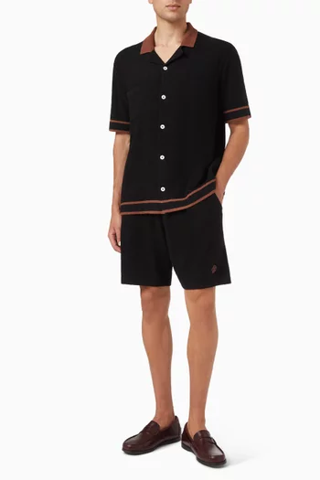 Armas Bouclé Knit Shorts in Cotton-blend