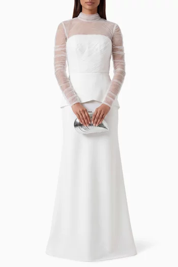 Pleated Panelled Maxi Dress