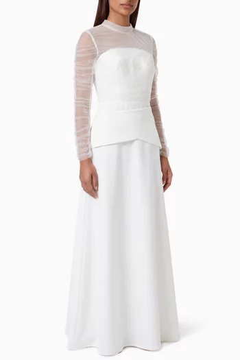 Pleated Panelled Maxi Dress