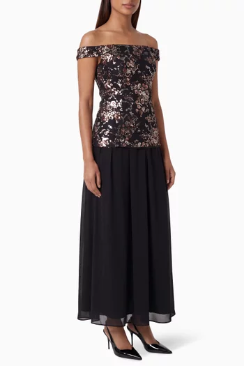 Sequin-embellished Dress in Chiffon