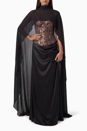 Jacquard Corset Maxi Dress