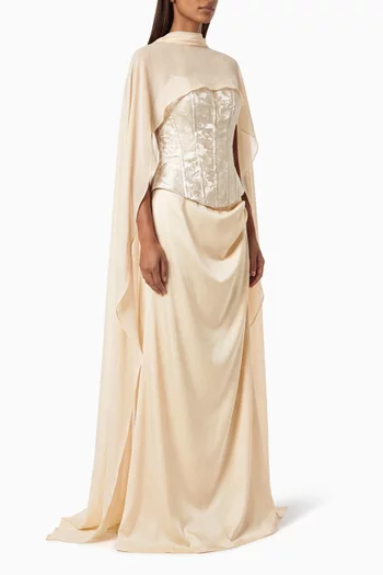 Jacquard Corset Maxi Dress