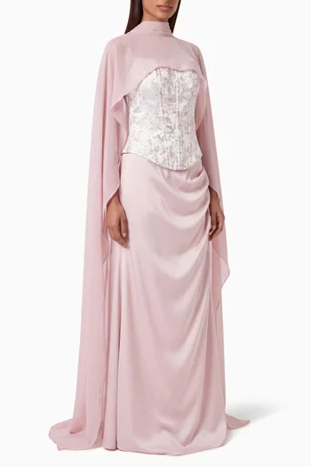 Jacquard Corset Maxi Dress
