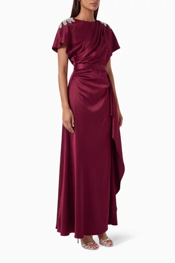 Embellished Dress in Satin