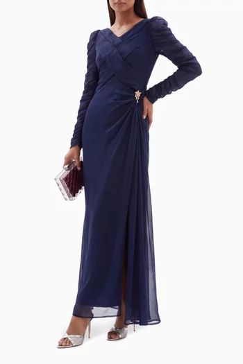 Crossed-front Dress in Organza
