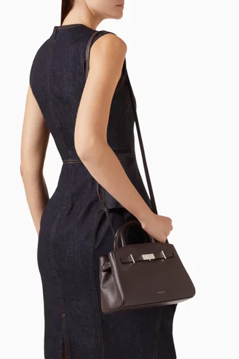 Small Hudson Top-handle Bag in Grain Leather