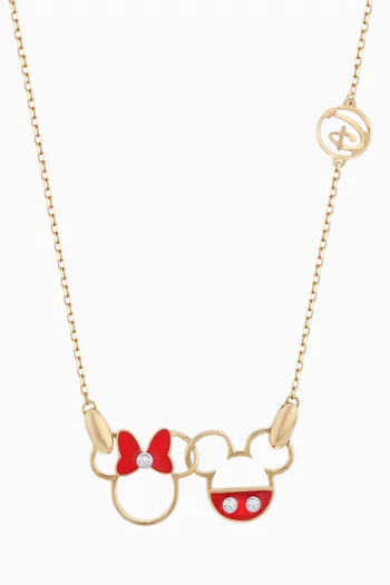 Disney Mickey & Minnie Diamond Necklace in 18kt Gold