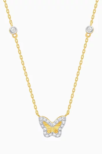 Farfalla Butterfly Diamond Necklace in 18kt Gold