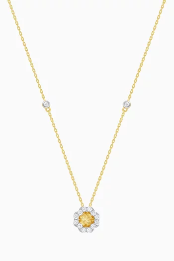 Farfalla Flower Diamond Necklace in 18kt Gold
