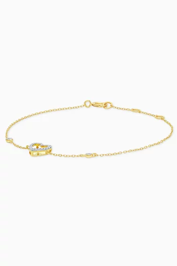 Farfalla Heart Diamond Bracelet in 18kt Gold