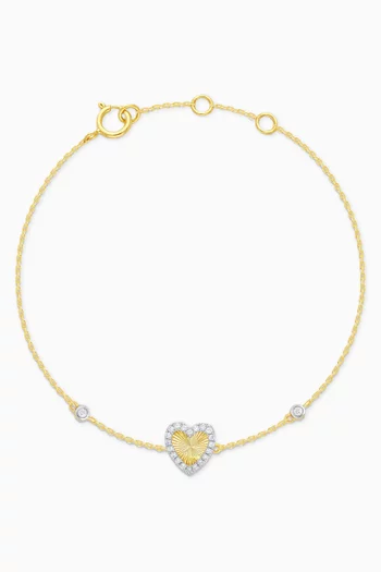 Farfalla Heart Diamond Bracelet in 18kt Gold
