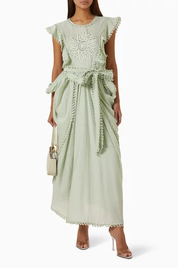 Draped Belted Dress
