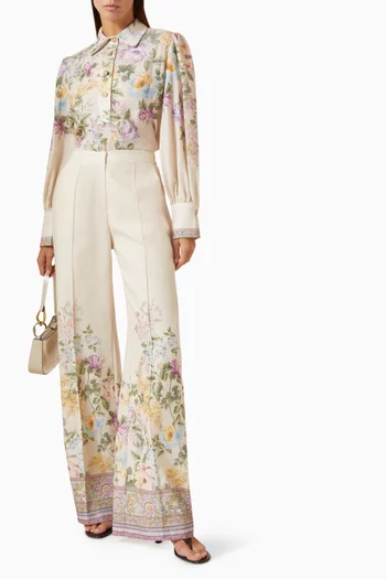 Floral-print Shirt & Pants Set