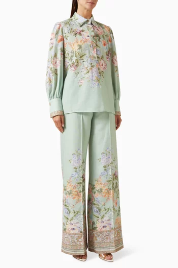 Floral-print Shirt & Pants Set