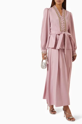 Belted Shirt & Skirt Set